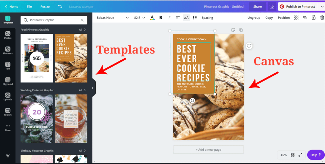 templates in canva