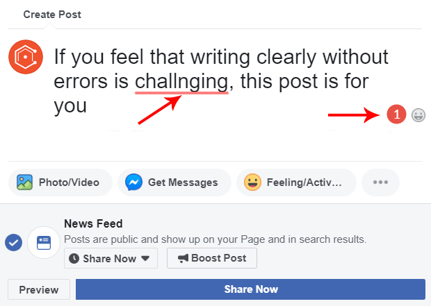 Grammarly with Facebook