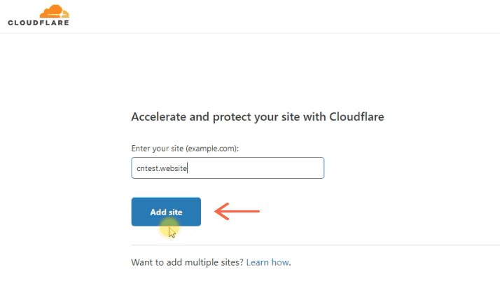 Add site on Cloudflare
