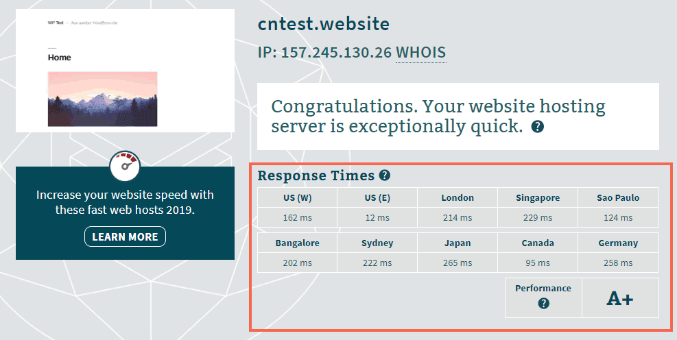 Cloudflare speed test - after