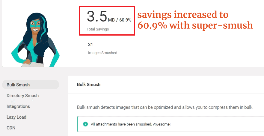 savings after re-compressing