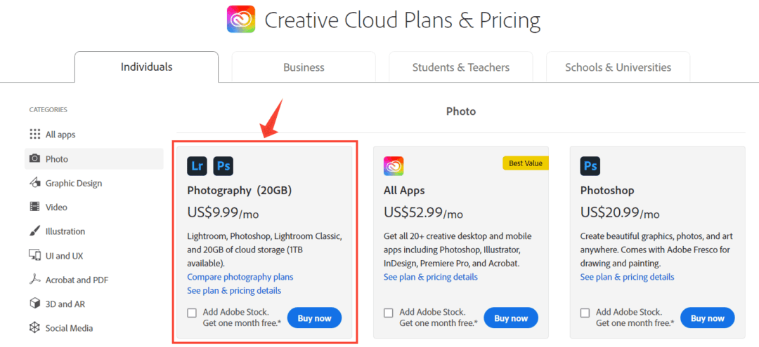 adobe photoshop pricing