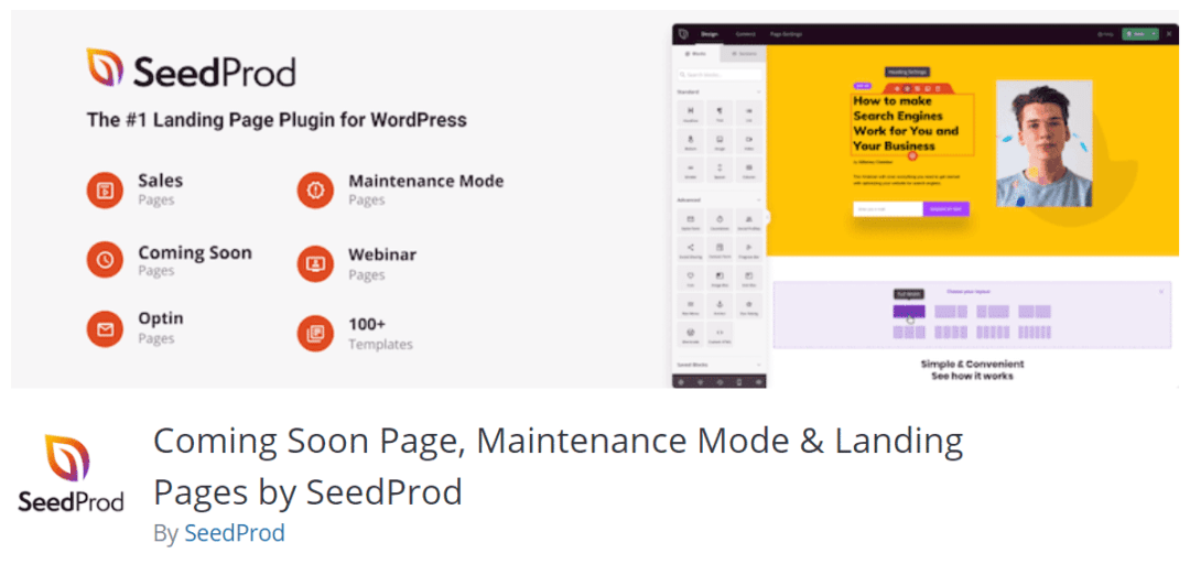 seedprod coming soon/under construction/maintenance mode plugin