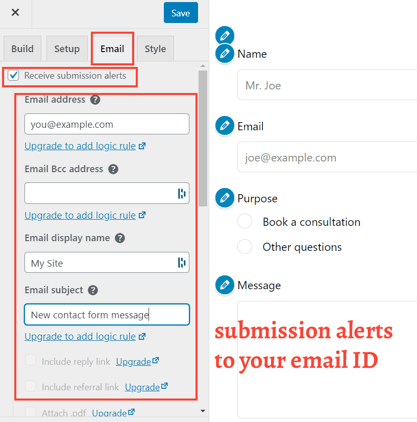 submission alert email