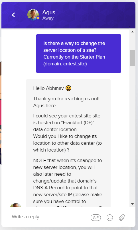 change server location
