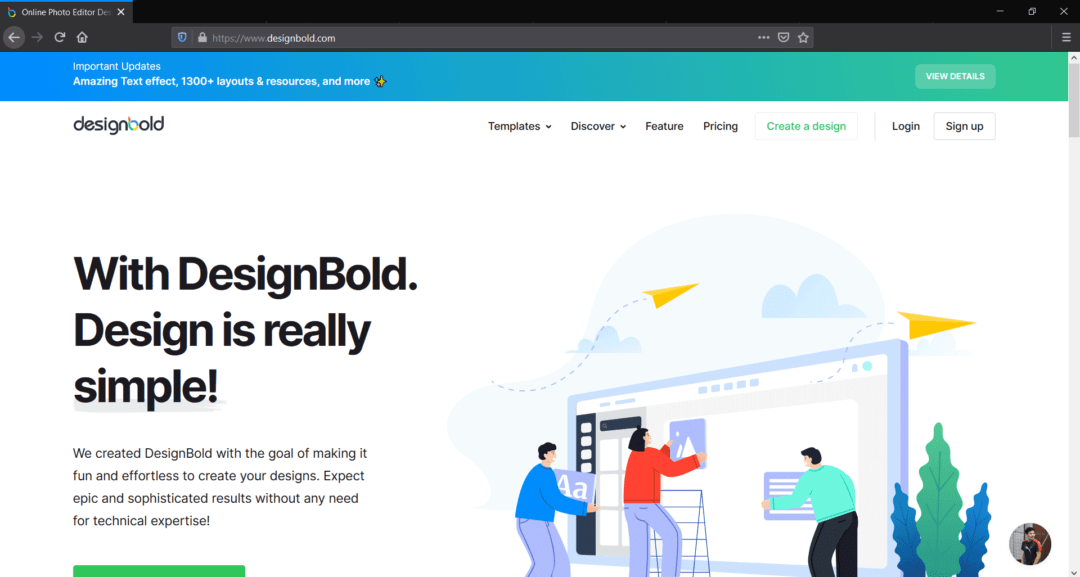 DesignBold home page