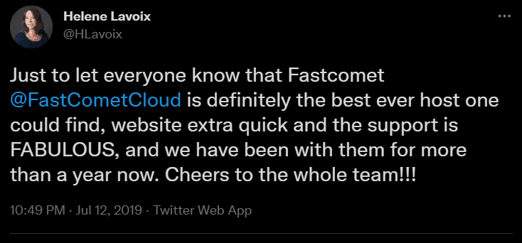 tweet about FastComet
