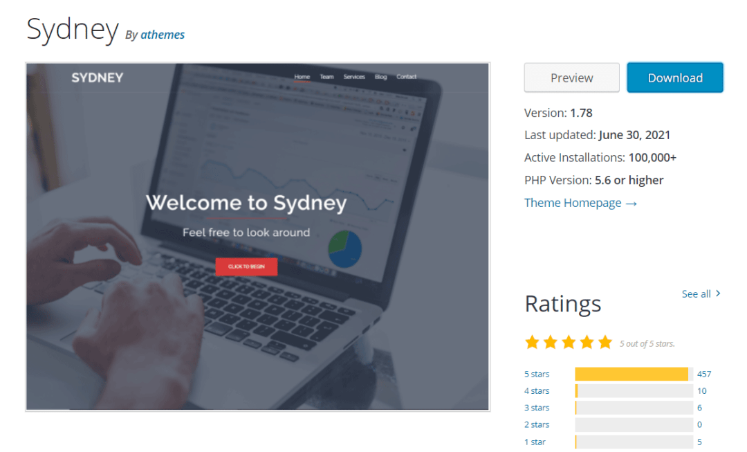 Sydney WordPress Theme
