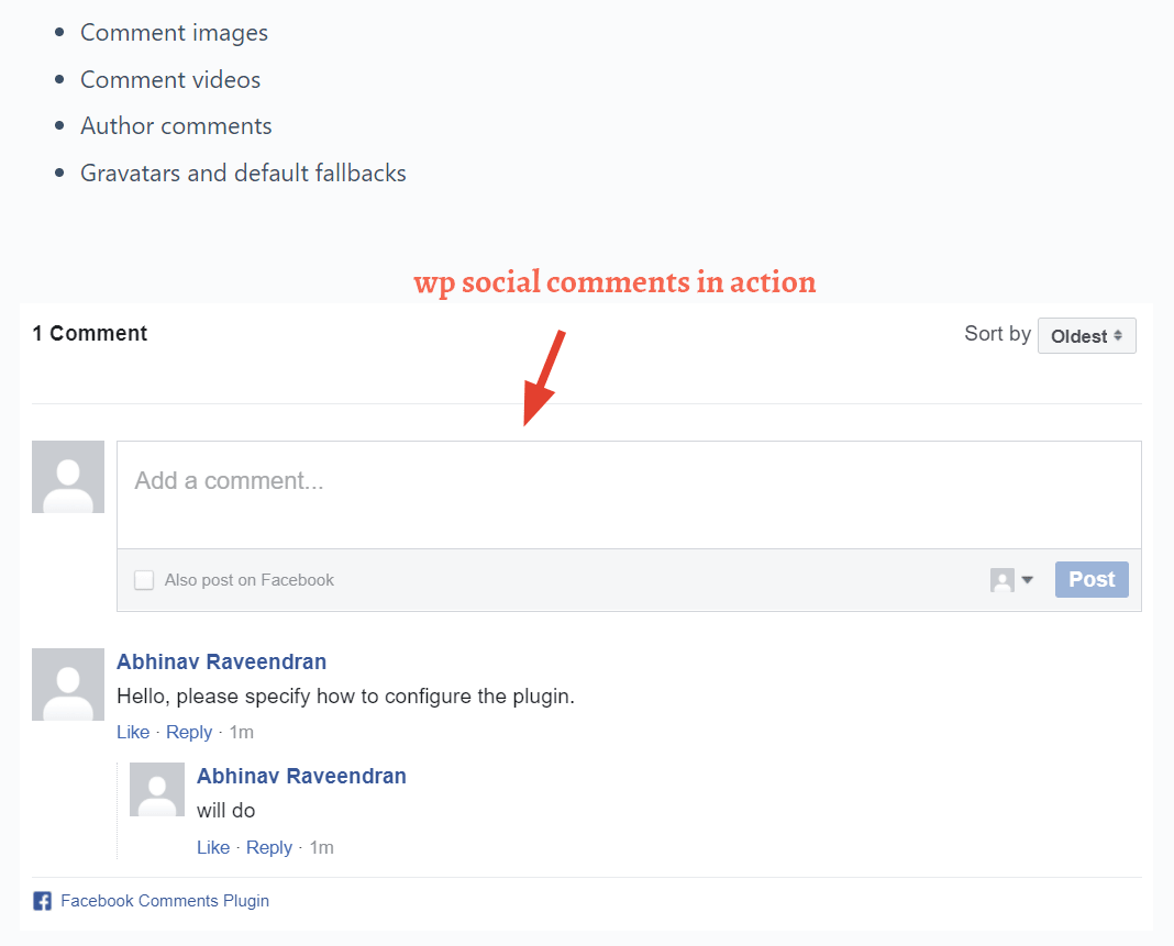 WP Social Comments in action