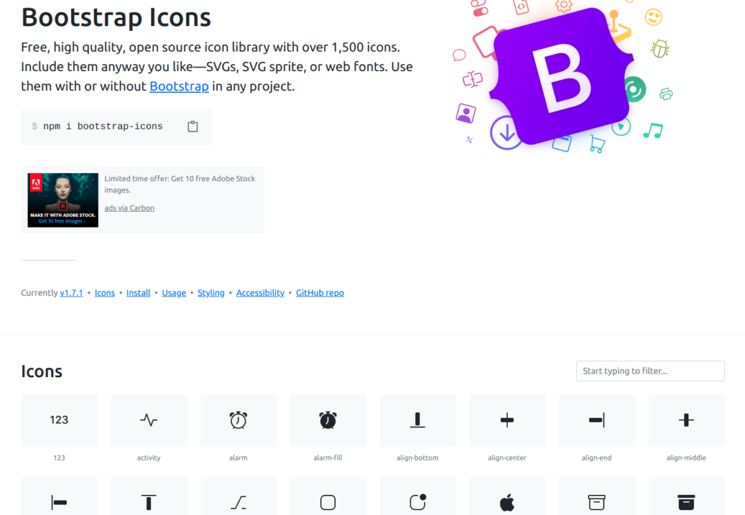 Bootstrap Icons - Font Awesome Alternative