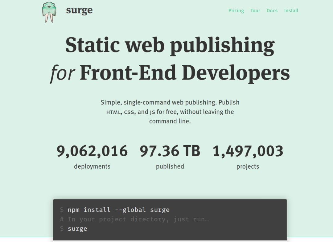 surge.sh - a free website hosting platform