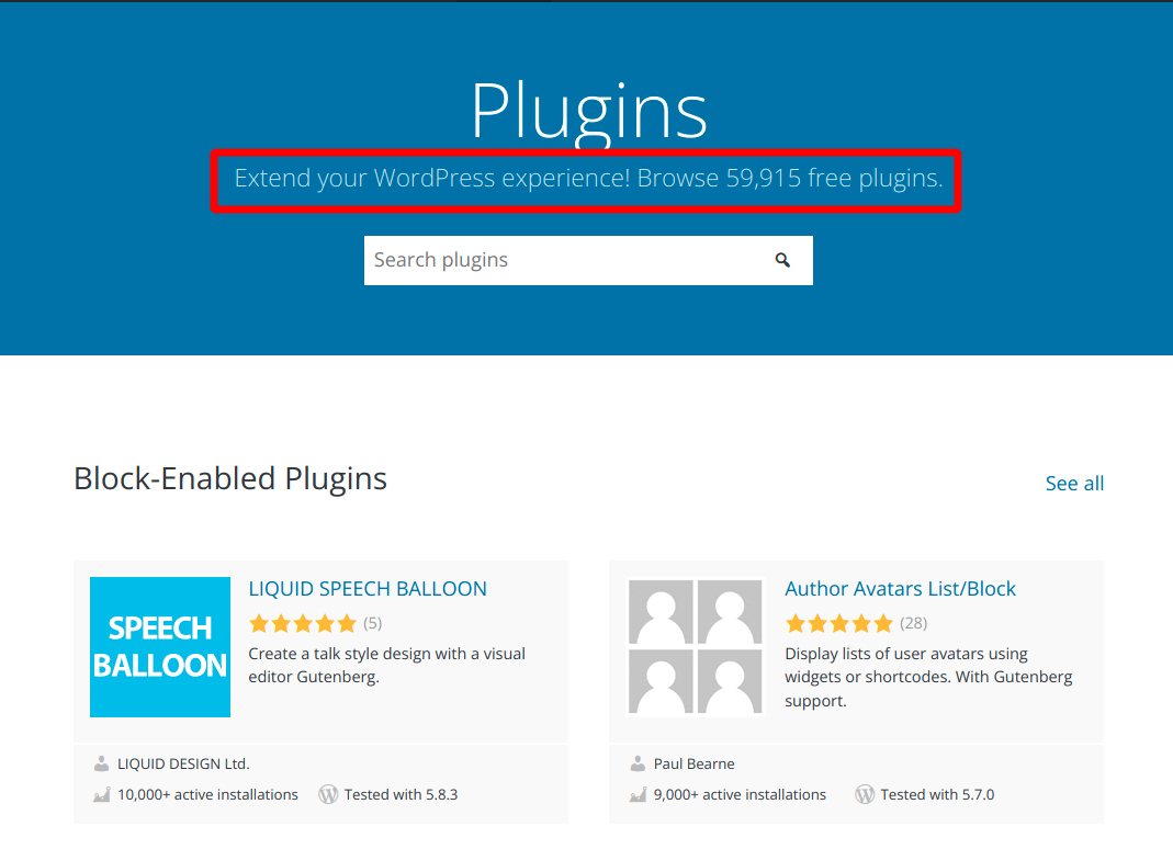 WordPress plugins collection