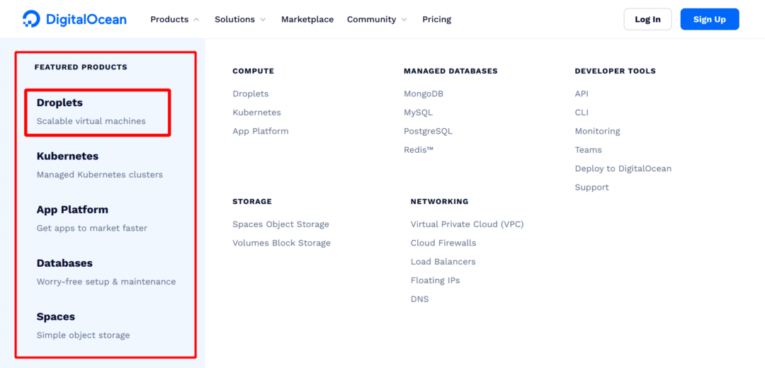 DigitalOcean - Featured Products