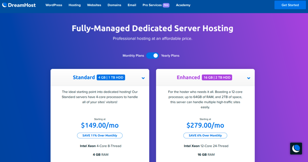 Dreamhost fully managed dedicated server hosting