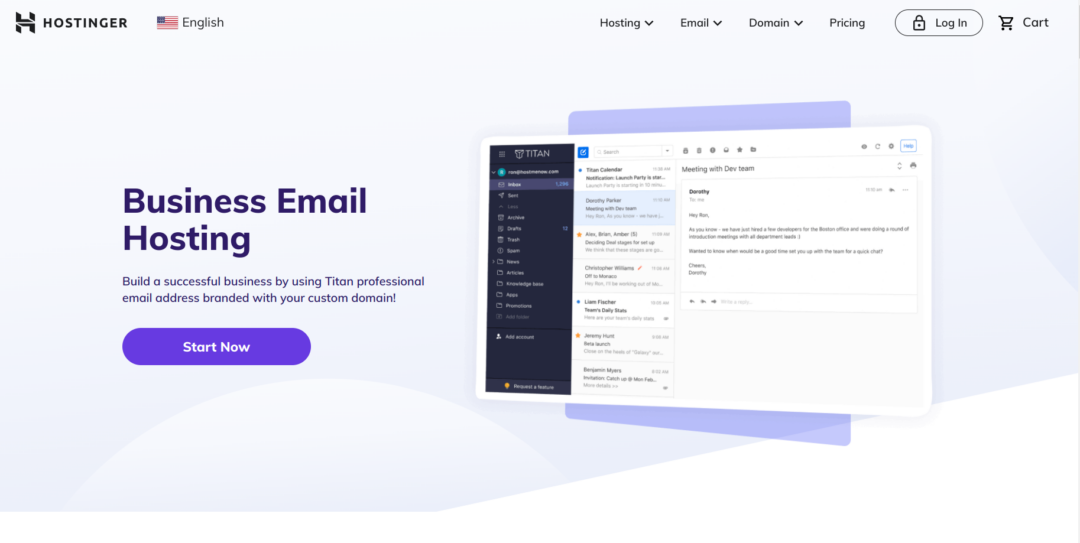 Titan Business Email from Hostinger - best email hosting providers