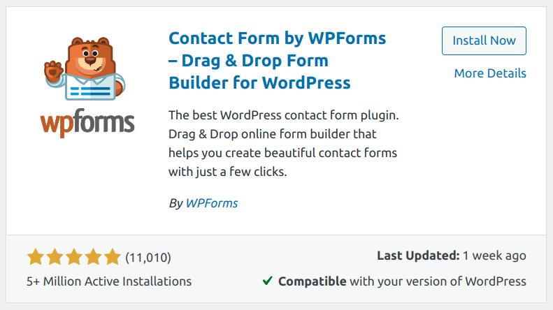 WPForms form builder plugin