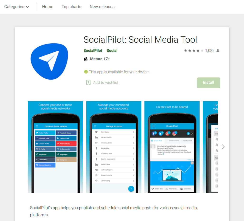 SocialPilot app for Android